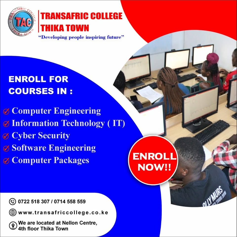 Students enrolling for computer courses at Transafric College
