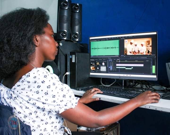 Video editing training at Transafric College